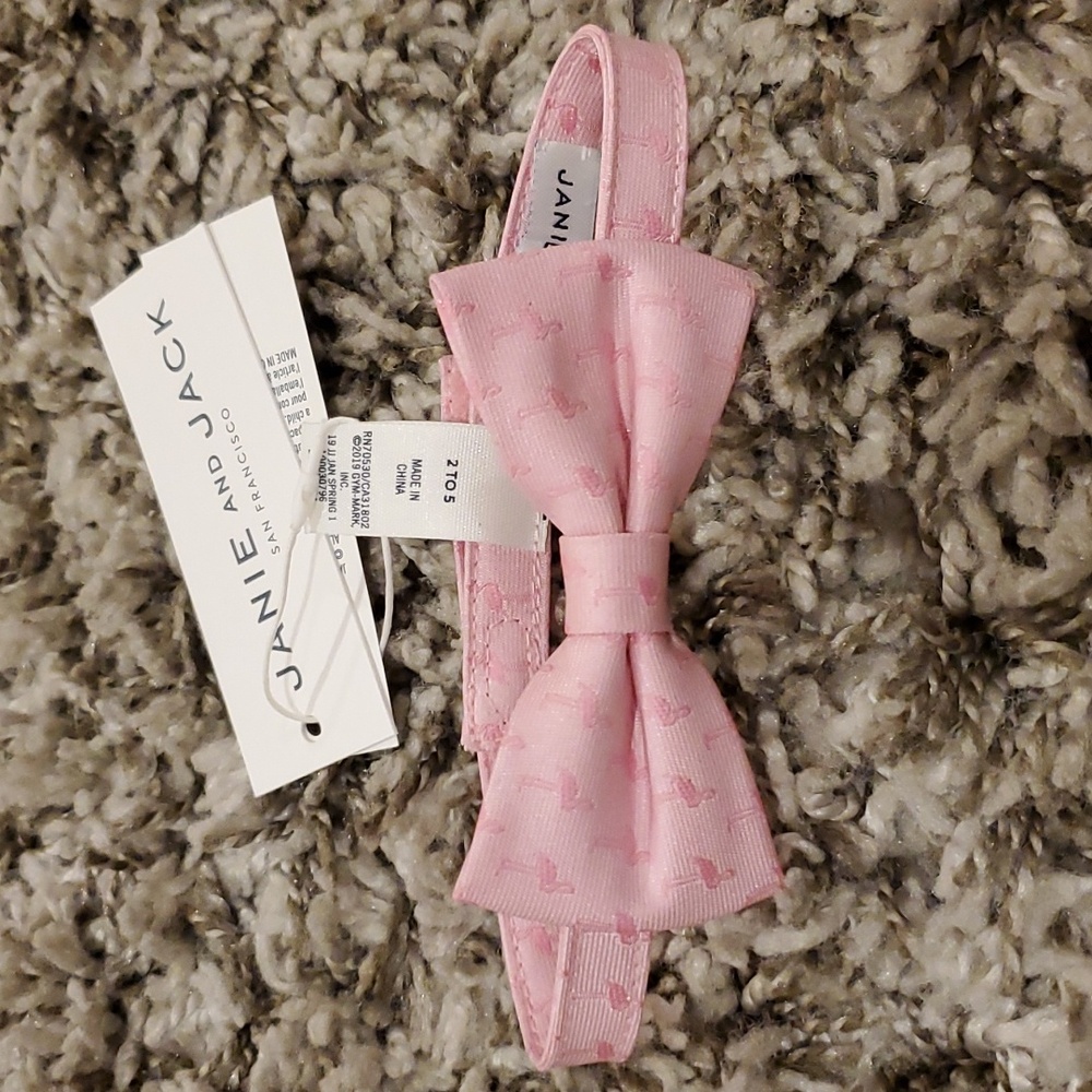 Janie and Jack Pink Flamingo Bowtie
